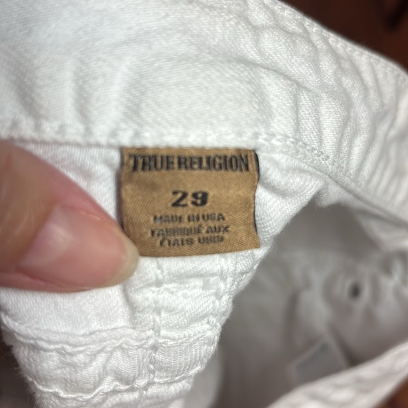 True Religion Women's White Denim Shorts, cotton, 29 - Picture 10 of 11